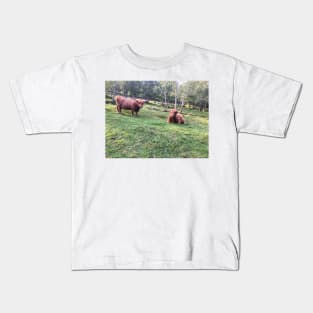 Scottish Highland Cattle Cows 2103 Kids T-Shirt